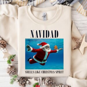 Navidad Smells Like Christmas Spirit Santa Claus underwater_Crewneck Sweatshirt