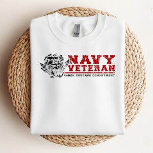 Navy Veteran honor courage commitment eagle wings spread_Crewneck Sweatshirt