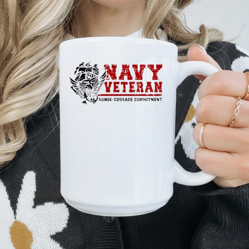 Navy Veteran honor courage commitment eagle wings spread_Mug