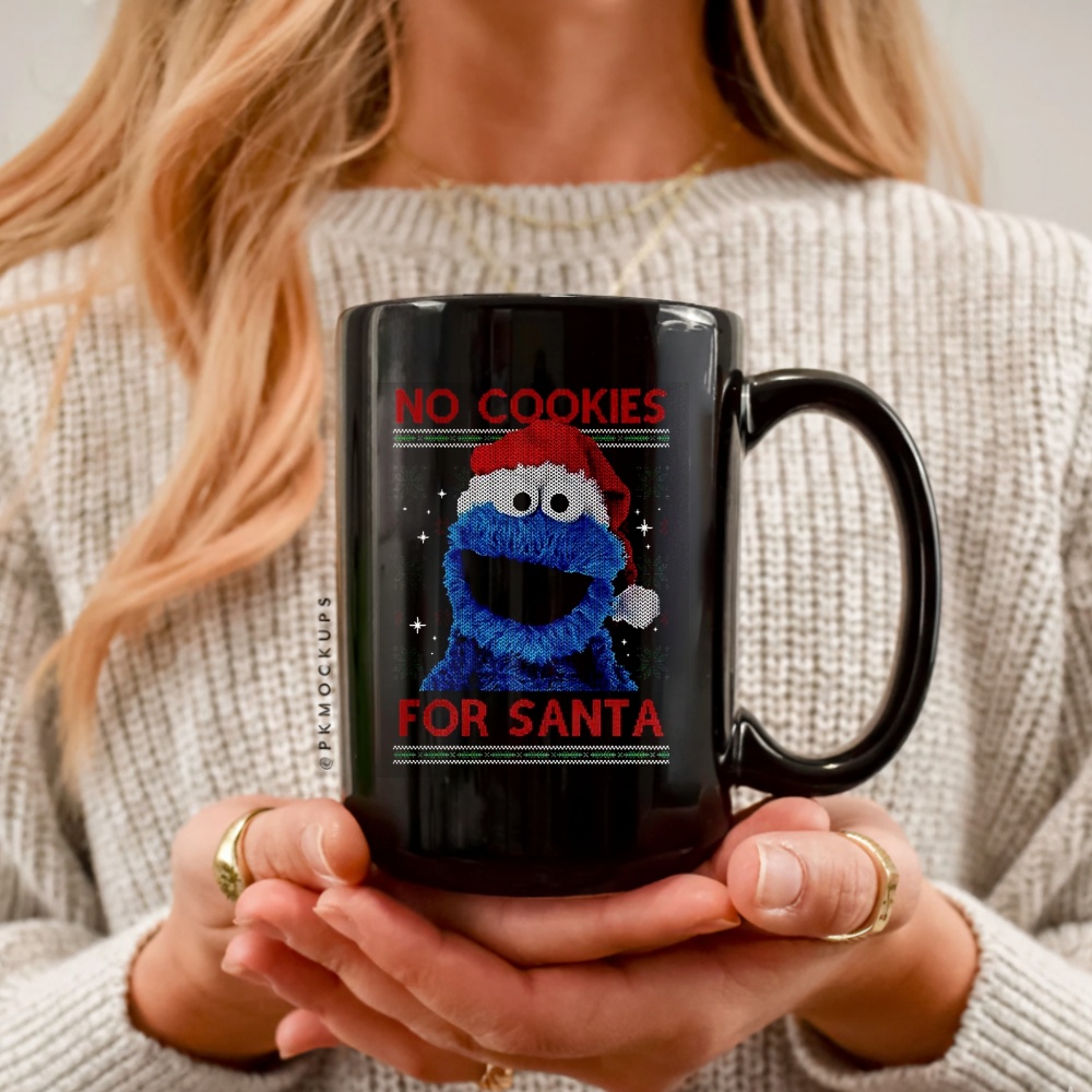 No Cookies for Santa Cookie Monster Muppet ugly Christmas_Ceramic Mug No Cookies for Santa Cookie Monster Muppet ugly Christmas_Ceramic Mug