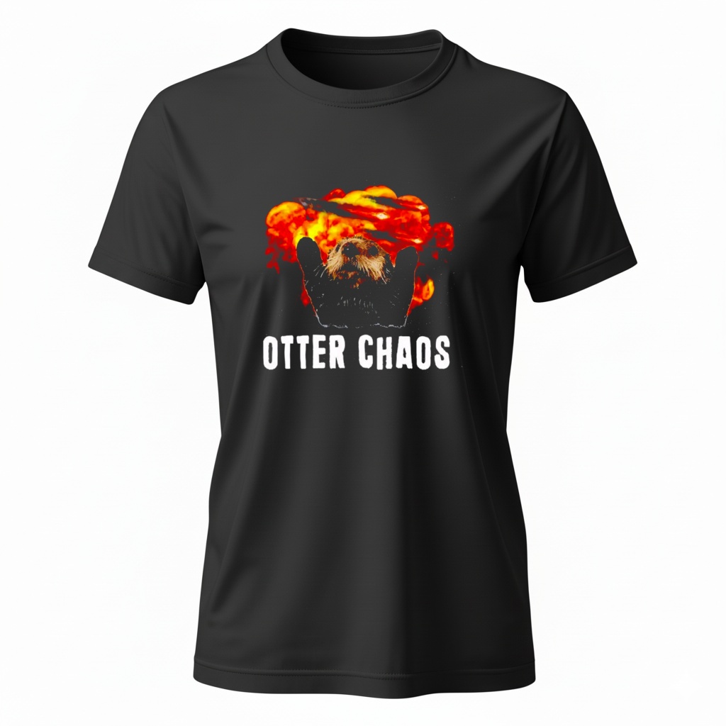 Otter Chaos explosion Ladies T-Shirt Otter Chaos explosion Ladies T-Shirt