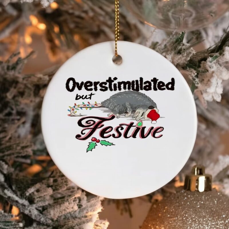 Overstimulated but Festive opossum Christmas_Ornaments
