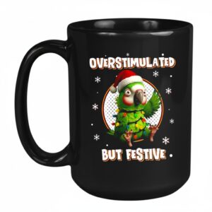 Overstimulated but festive Christmas parrot Mug