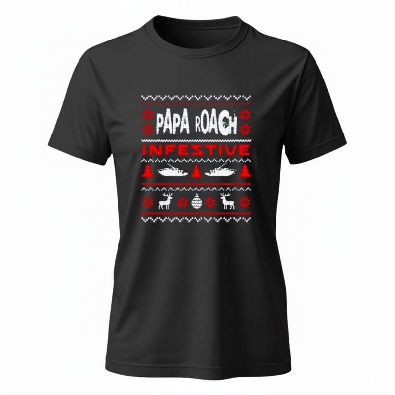 Papa Roach Infestive Holiday Christmas Ladies T-Shirt