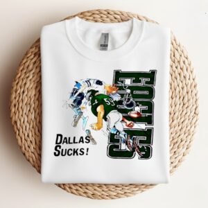 Philadelphia Eagles and Dallas Cowboys Jack Davis sucks_Crewneck Sweatshirt