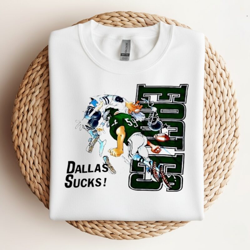 Philadelphia Eagles and Dallas Cowboys Jack Davis sucks_Crewneck Sweatshirt