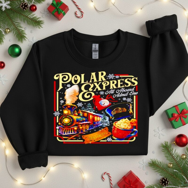 Polar Express All Aboard Admit One Christmas_Crewneck Sweatshirt