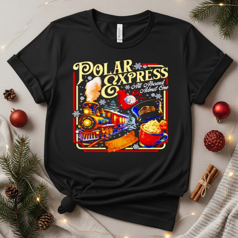 Polar Express All Aboard Admit One Christmas_T-Shirt