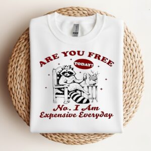 Raccoon Are You Free Today No I Am Expensive Everyday_Crewneck Sweatshirt