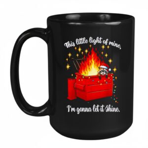 Raccoon Dumpster Fire Christmas Lights Funny Raccoon Holiday Mug