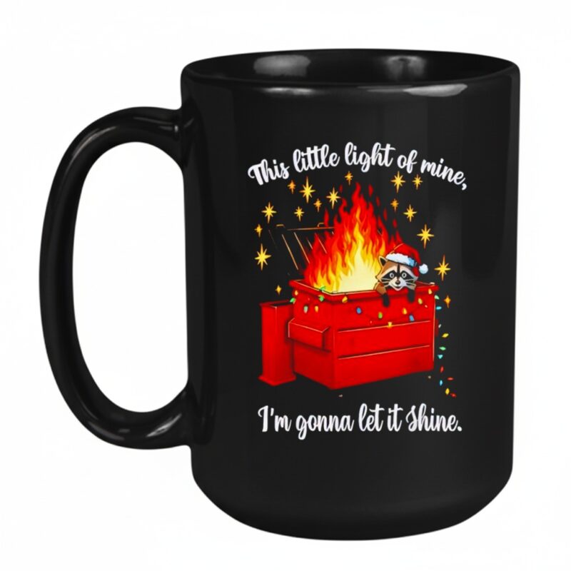 Raccoon Dumpster Fire Christmas Lights Funny Raccoon Holiday Mug