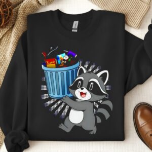 Raccoon with Trash graphic_Crewneck Sweatshirt