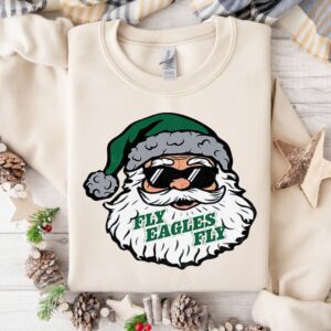 Santa Claus x Philadelphia Eagles Fly Eagles Fly Football 2025 Christmas_Crewneck Sweatshirt