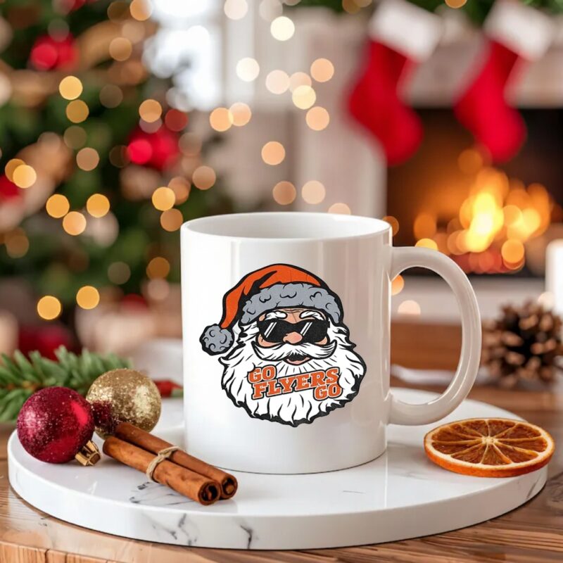 Santa Claus x Philadelphia Flyers Go Flyers Go Hockey 2025 Christmas_Ceramic Mug
