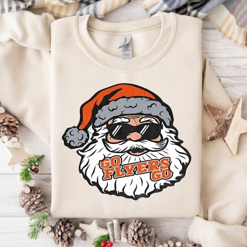 Santa Claus x Philadelphia Flyers Go Flyers Go Hockey 2025 Christmas_Crewneck Sweatshirt