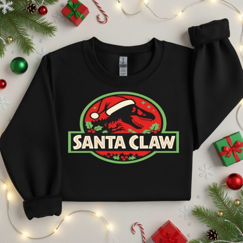 Santa Claw Jurassic Park Christmas_Crewneck Sweatshirt