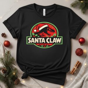 Santa Claw Jurassic Park Christmas_T-Shirt