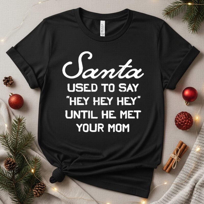 Santa Used To Say Hey Hey Hey Until He Met Your Mom_T-Shirt