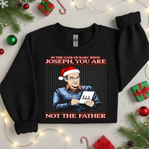 Santa hat in the case of baby Jesus Joseph you are maury not the father_Crewneck Sweatshirt