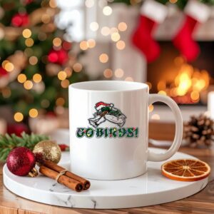 Saquon Barkley Santa hat Go Birds Philadelphia Eagles NFL Football Christmas_Ceramic Mug