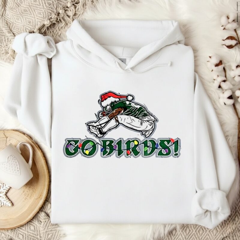 Saquon Barkley Santa hat Go Birds Philadelphia Eagles NFL Football Christmas_Hoodie