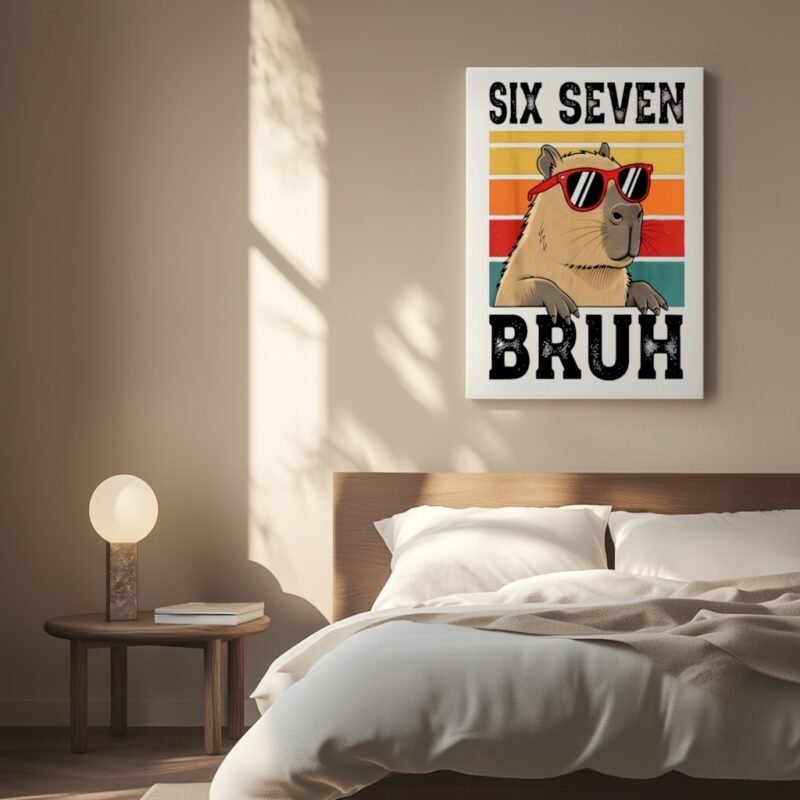Six Seven Bruh 67 Meme Funny Capybara_Canvas