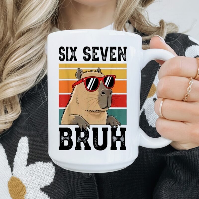 Six Seven Bruh 67 Meme Funny Capybara_Mug