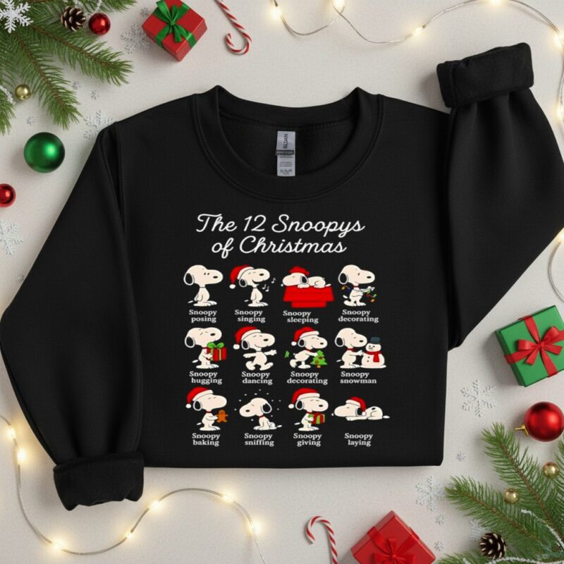 Snoopy Christmas the 12 Snoopys of Christmas_Crewneck Sweatshirt