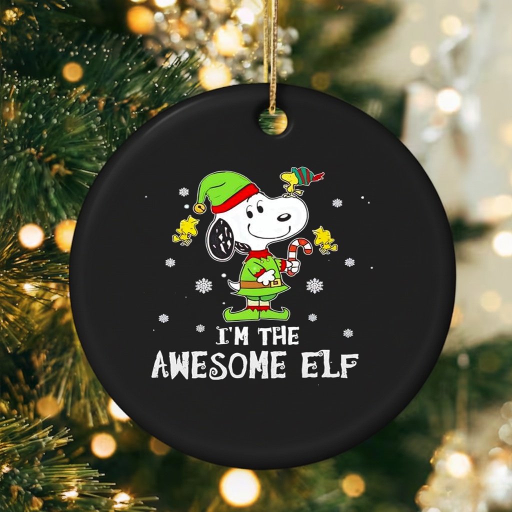 Snoopy Woodstock I;m the Awesome ELF Christmas holiday_Ornaments Snoopy Woodstock I;m the Awesome ELF Christmas holiday_Ornaments