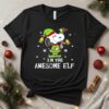 Snoopy Woodstock I;m the Awesome ELF Christmas holiday_T-Shirt