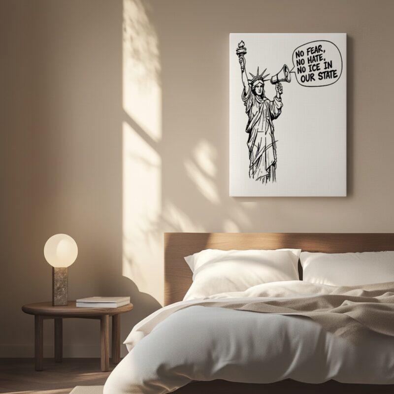 Statue of Liberty No fear no hate no ICE in our state_Canvas
