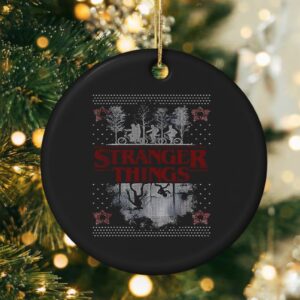 Stranger Things Christmas Epic Demogorgon Ugly Sweater Logo_Ornaments