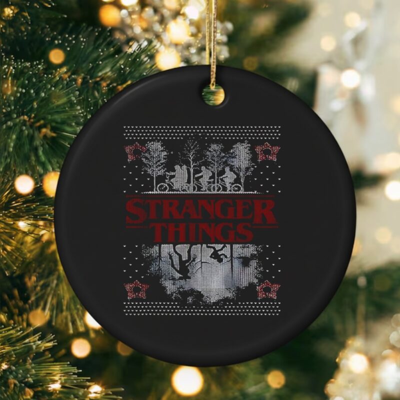Stranger Things Christmas Epic Demogorgon Ugly Sweater Logo_Ornaments