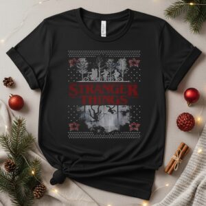 Stranger Things Christmas Epic Demogorgon Ugly Sweater Logo_T-Shirt