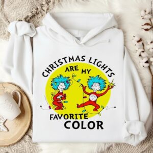 The Cat in the Hat Christmas Lights Are My Favorite Color Juniors Cropped Graphic_Hoodie