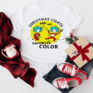 The Cat in the Hat Christmas Lights Are My Favorite Color Juniors Cropped Graphic_T-Shirt
