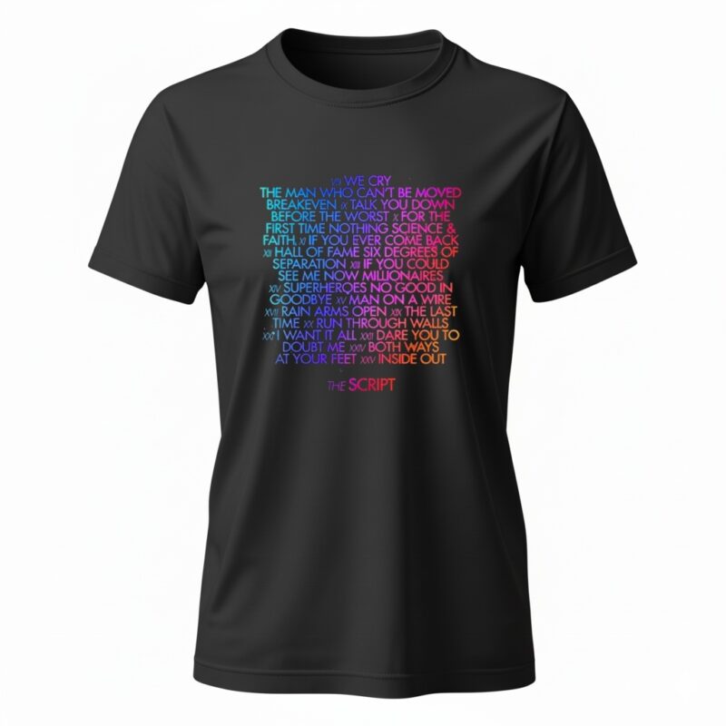 The Script Store Merch The Script Tracklisting_Ladies T-Shirt