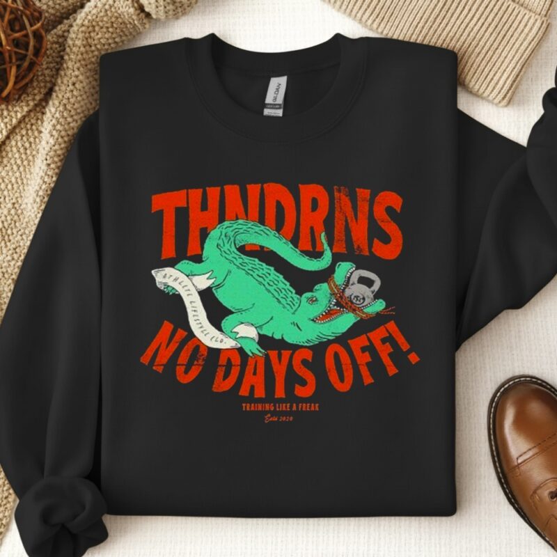 Thundernoise No Days Off Gator_Crewneck Sweatshirt
