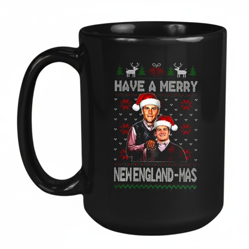 Tom Brady and Drake Maye step brother have a merry New England-mas ugly Christmas_Mug