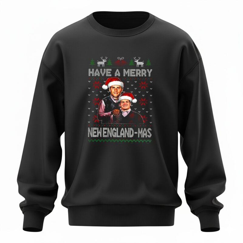Tom Brady and Drake Maye step brother have a merry New England-mas ugly Christmas_Sweatshirt