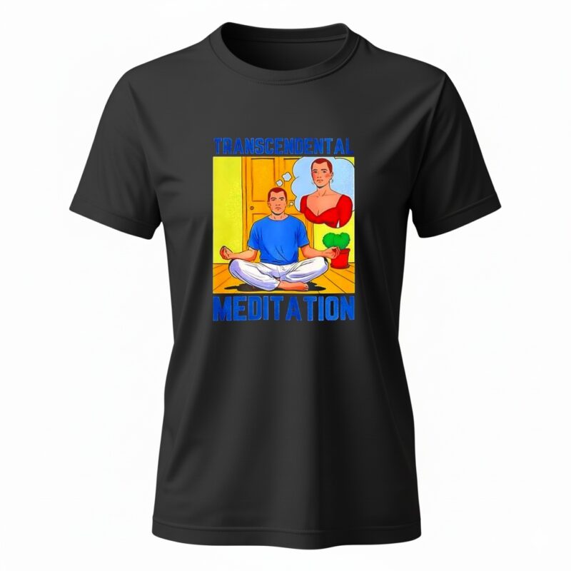 Transcendental Meditation caricature_Ladies T-Shirt