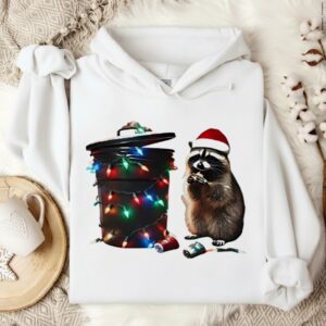 Trashy Christmas Raccoon Trash lights graphic_Hoodie