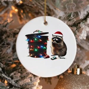 Trashy Christmas Raccoon Trash lights graphic_Ornaments