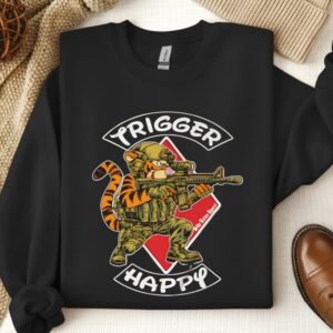 Trigger Happy Tiger graphic_Crewneck Sweatshirt