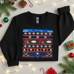 Ugly Buffalo Christmas helmet graphic_Crewneck Sweatshirt