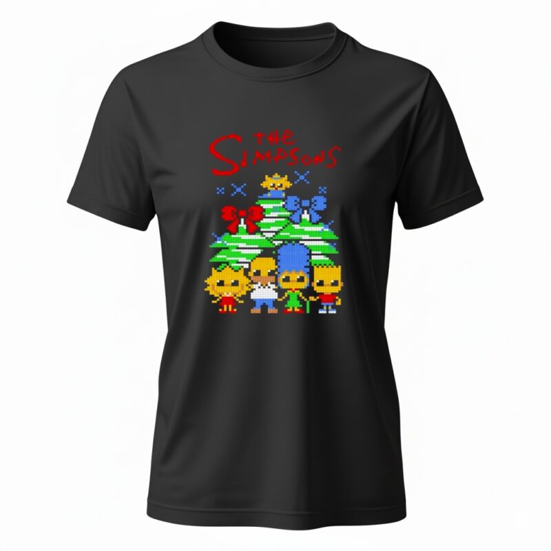 Ugly Christmas Simpsons Family_Ladies T-Shirt