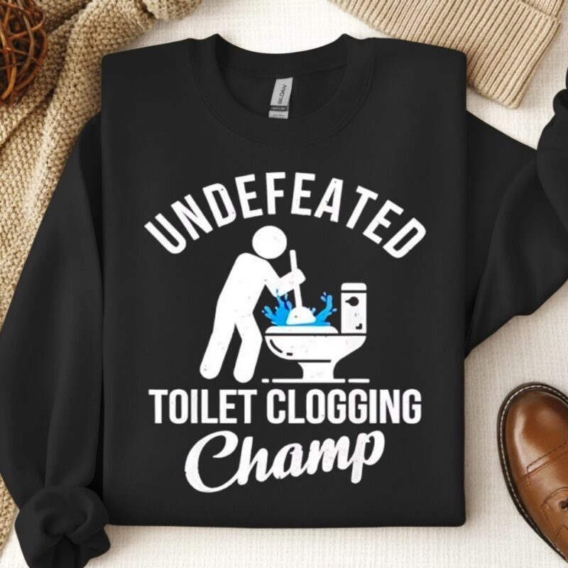Undefeated Toilet Clogging Champ graphic_Crewneck Sweatshirt