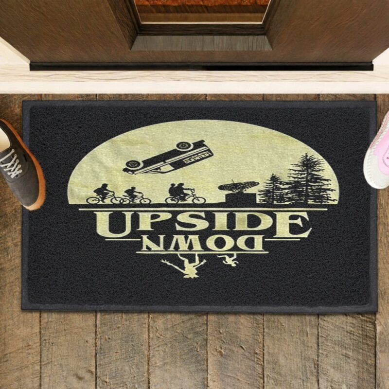 Upside Down Things Stranger Things vintage_Rubber Doormat