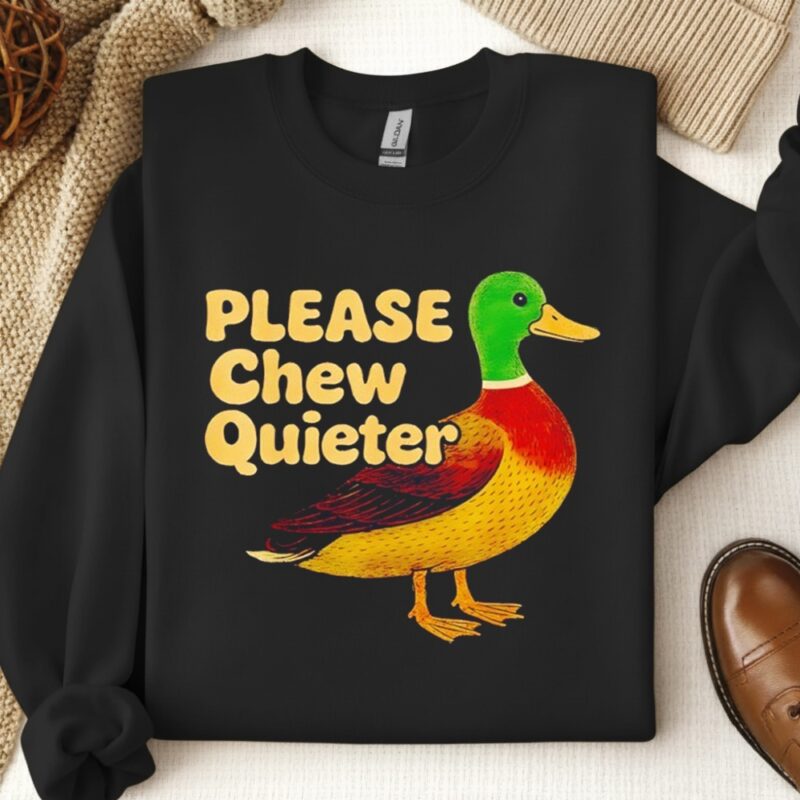 Wild duck please chew quieter sarcastic animal_Crewneck Sweatshirt