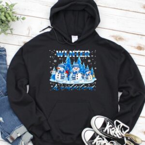 Winter Wonderland Snowman Family Snowflake Cozy Winter Scene_Hoodie